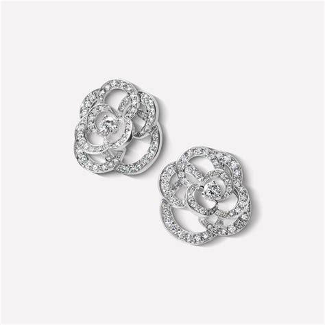 chanel diamond camellia earrings|vintage chanel camellia earrings.